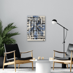 Kornblume hinter Gittern - Gemälde (50x70cm/20x28'', , ) - GruemArt