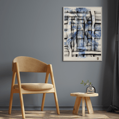 Kornblume hinter Gittern - Gemälde (50x70cm/20x28'', , ) - GruemArt