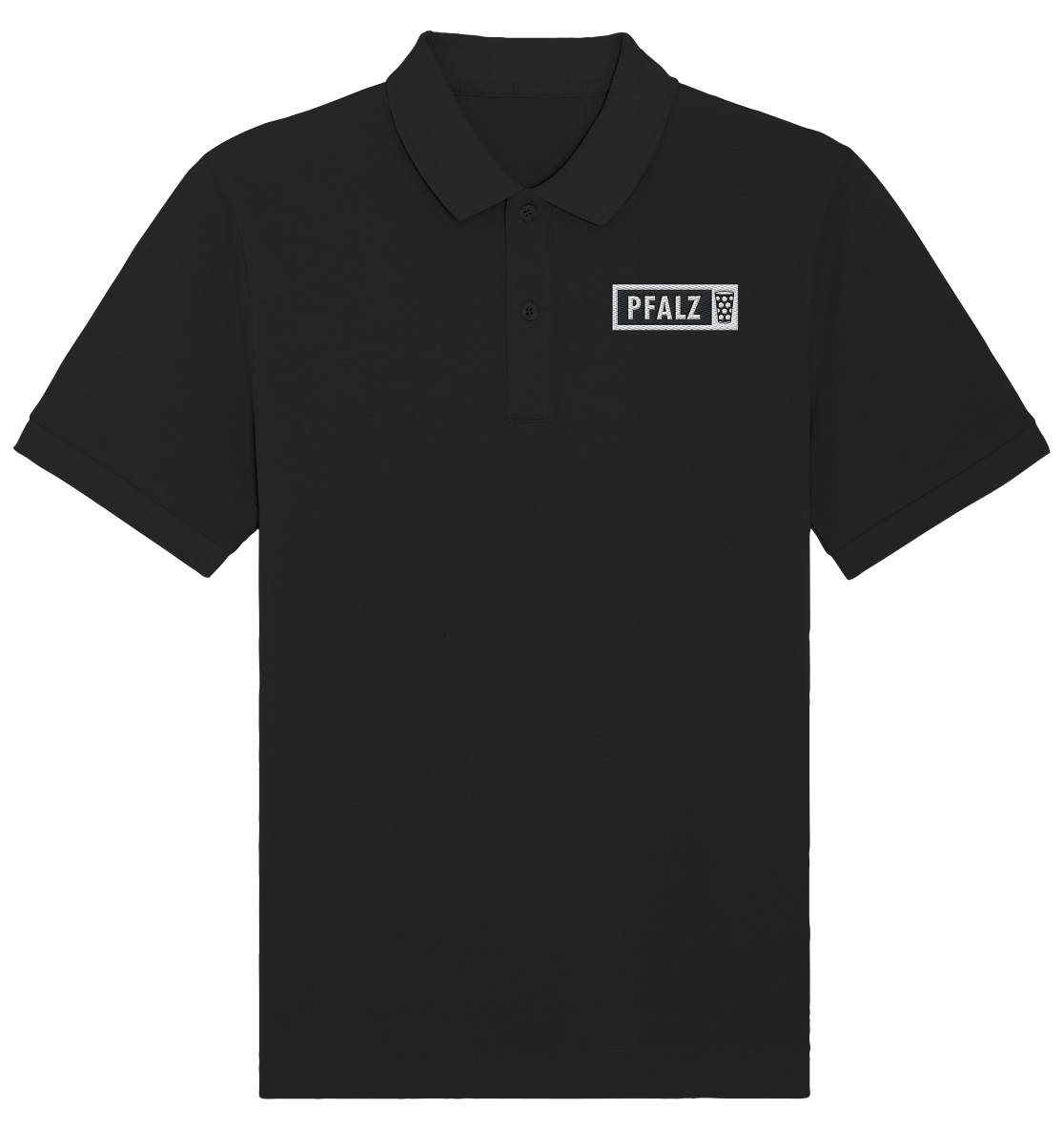PFALZ - Organic Poloshirt (Stick) - Unisex-Shirts (Black, XS, ) - GruemArt