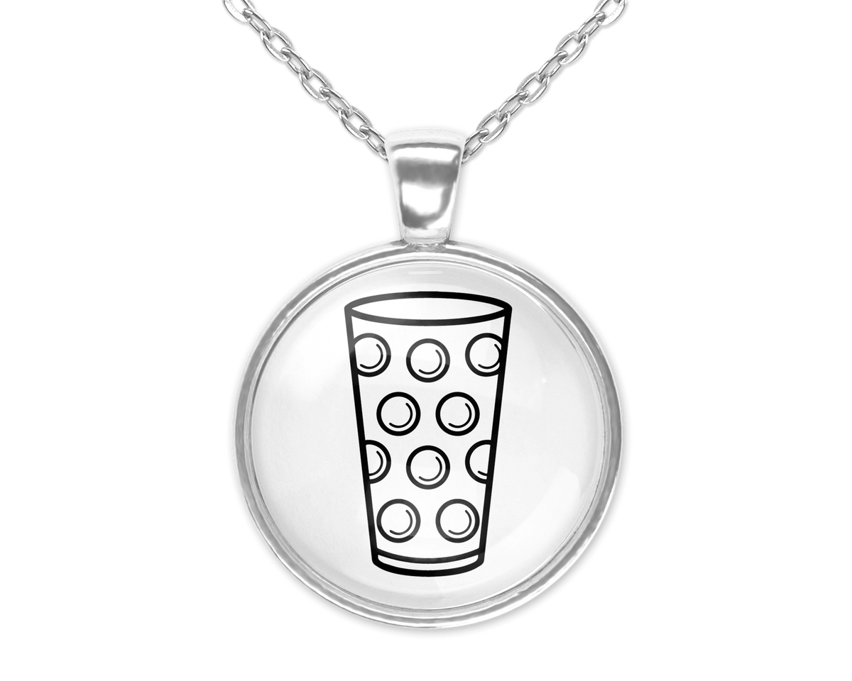 PFÄLZER DUBBEGLAS - UNISEX HALSKETTE MIT ANHÄNGER - Halskette mit Anhänger (schwarz/weiß, , ) - GruemArt